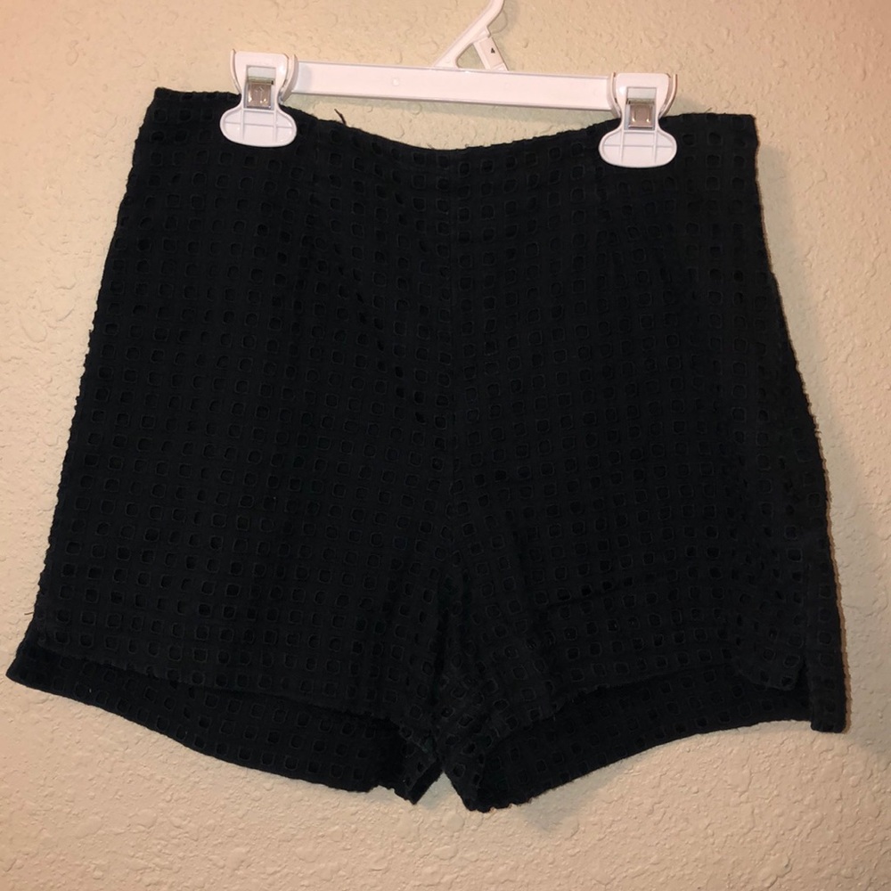 High waisted zip up shorts